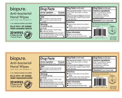 20 Wipes Label (Anti Bacterial Hand Wipes)